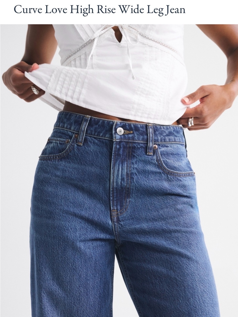 Abercrombie & Fitch Wide Leg High-Rise Jeans - Blue - Picture 2 of 4